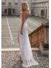 Ivory Beaded Lace Slit Wedding Dress Ivory Beaded Lace Slit Wedding Dress